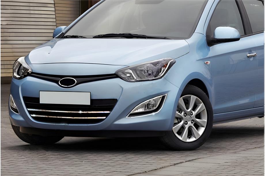 Hyundai I-20 2012-2014 Baguettes de calandre (2 pcs, inox) Image