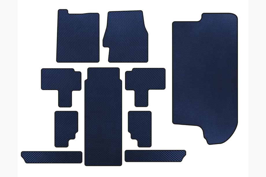 Kia Carnival 2002-2013 Tapis de sol EVA (Jeu complet, Bleu) Image