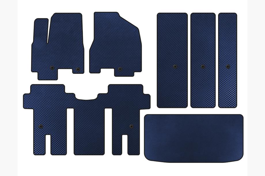 Kia Carnival 2014-2020 Tapis de sol EVA (Jeu complet, Bleu) Image