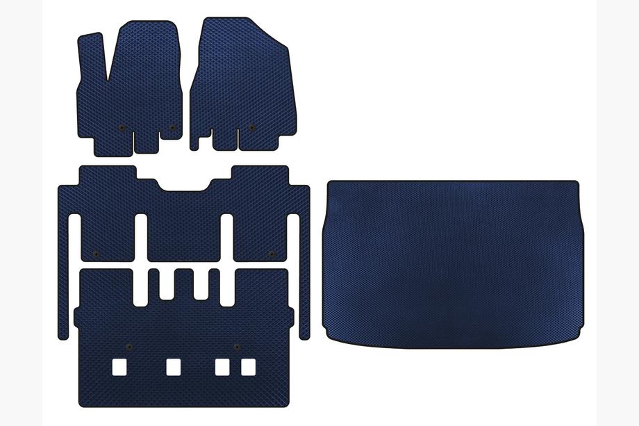 Kia Sedona 2014-2020 Tapis de sol EVA (habitacle complet, 8 places, Bleu) Image