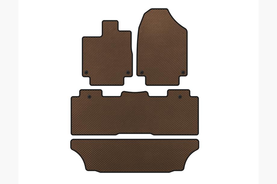Honda Odyssey 2017– Tapis de sol EVA (3 Rangées, Marron) Image