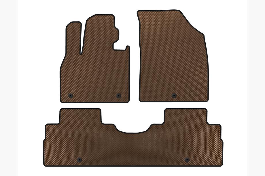 Hyundai Palisade 2018-2025 Tapis de sol EVA (2 Rangées, 8 Places, Marron) Photo 1