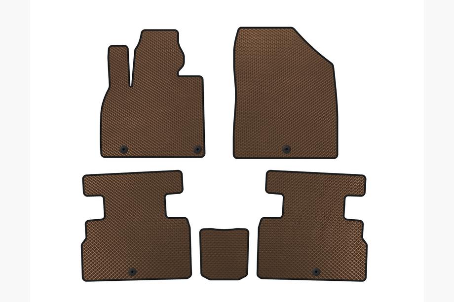 Kia Stonic 2017- Tapis de sol EVA (2 Rangées, 7 Places, Marron) Image