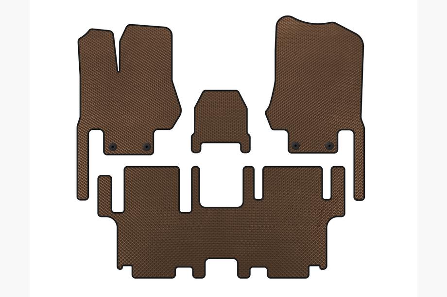 Nissan Quest 2011-2017 Tapis de sol EVA (2 Rangées, 7 Places, Marron) Image
