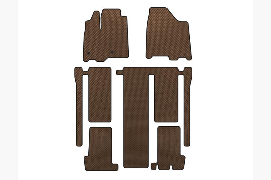 Toyota Sienna 2010-2020 Tapis de sol EVA (3 Rangées, Marron) Image