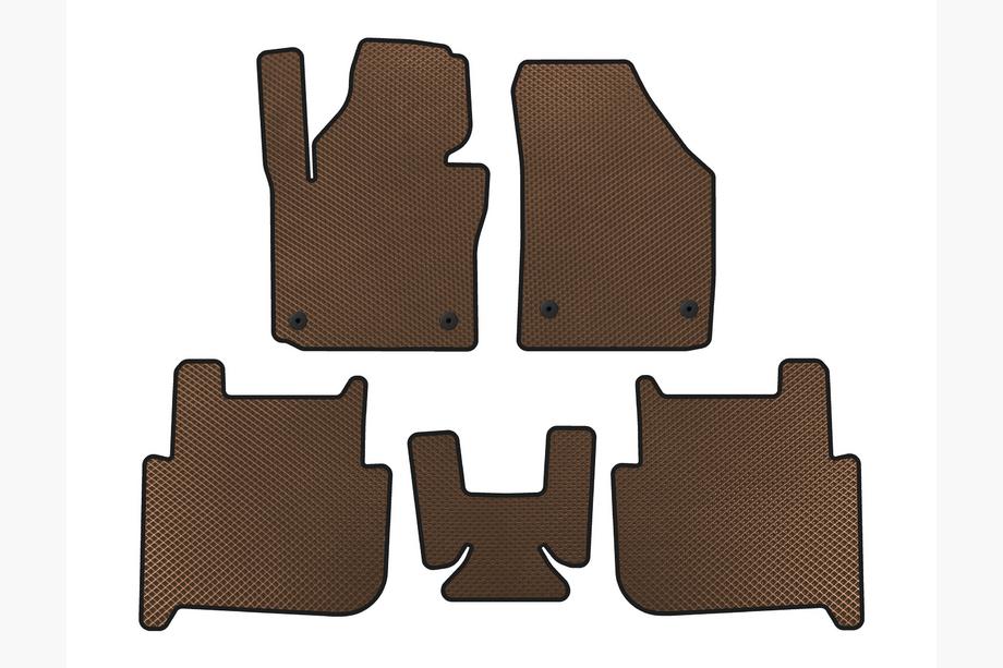 Volkswagen Touran 2003-2010 Tapis de sol EVA (2 Rangées, 2006-2010, 7 Places, Marron) Image