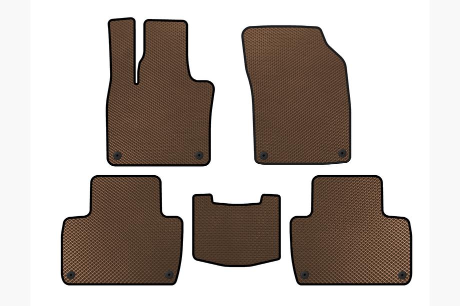 Volvo XC90 2015- Tapis de sol EVA (2 Rangées, Marron) Image