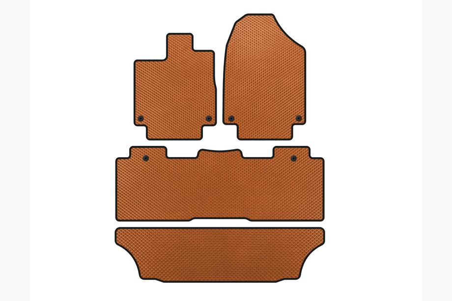 Honda Odyssey 2017– Tapis de sol EVA (3 Rangées, Orange) Image