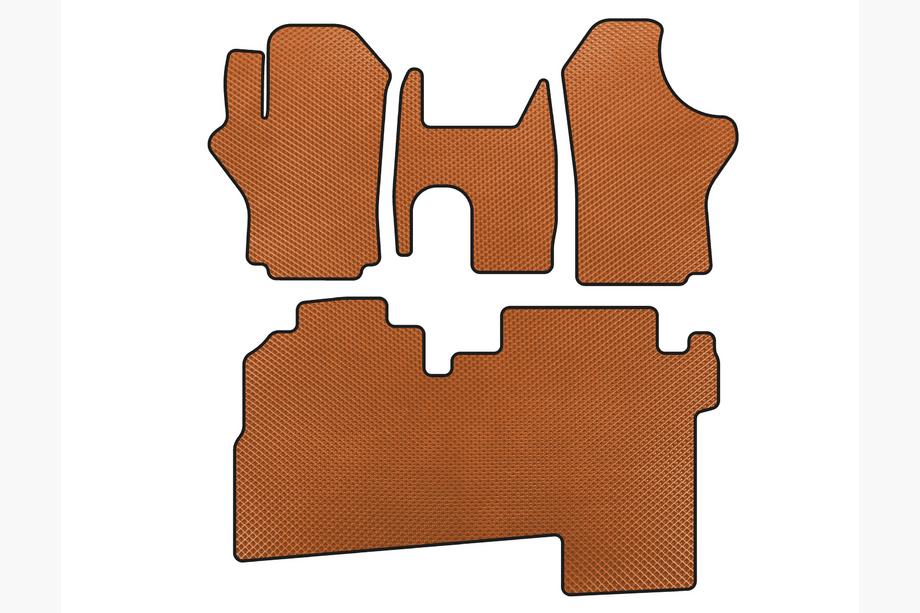 Hyundai H200, H1, Starex 1998-2007 Tapis de sol EVA (2004-2007, 2 Rangées, 8 Places, Orange) Photo 1