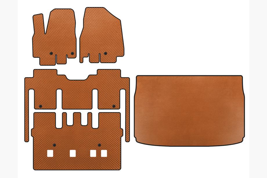 Kia Sedona 2014-2020 Tapis de sol EVA (habitacle complet, 8 places, Orange) Image