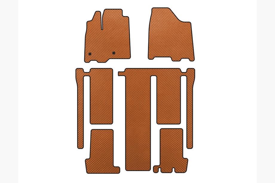 Toyota Sienna 2010-2020 Tapis de sol EVA (3 Rangées, Orange) Image