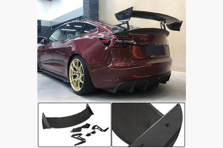Tesla Model 3 2017- Aileron Arrière V6 (2017-2023, Carbone) Image