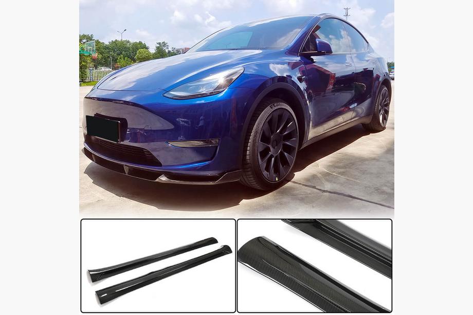 Tesla Model Y 2020- Seuils de Porte V2 (2020-2025, Carbone) Image