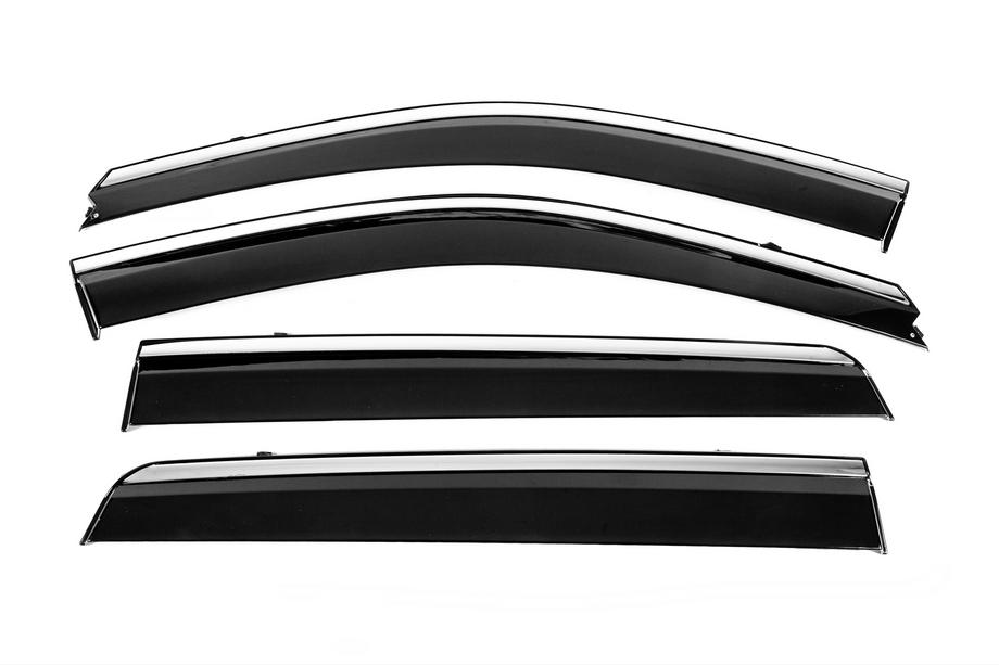 Hyundai Santa Fe 2 2006-2012 Deflecteurs de Vitres avec Moulure Chromee Niken Luxury (4 pcs) Image