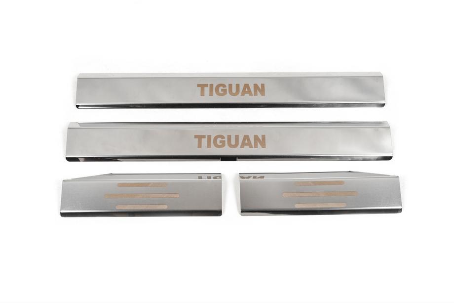Volkswagen Tiguan 2007-2016 Seuils de porte intérieurs inox Carmos (4 pcs) Photo 2