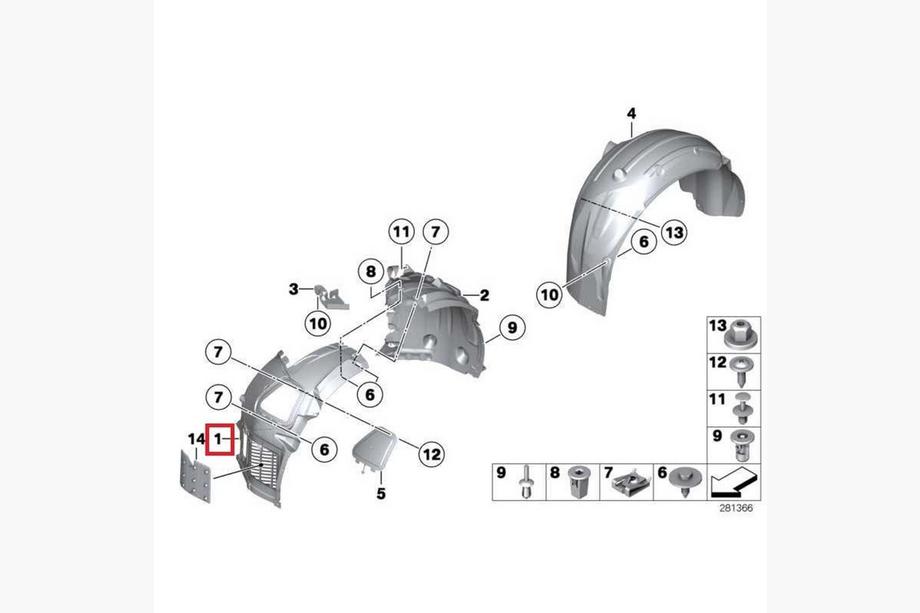 BMW 5 Series F10/F11 2010–2016 Garniture de passage de roue DPT (2013-2016, avant gauche) Photo 5