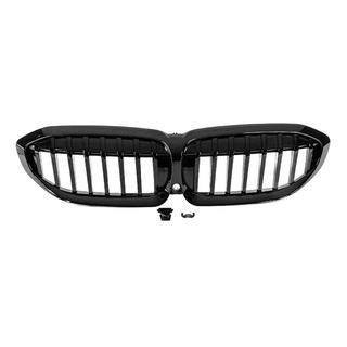 Calandre Double Haricot 1 Bar (2018-2022, Noir Brillant) BMW 3 Series G20/G21 2018- photo 2