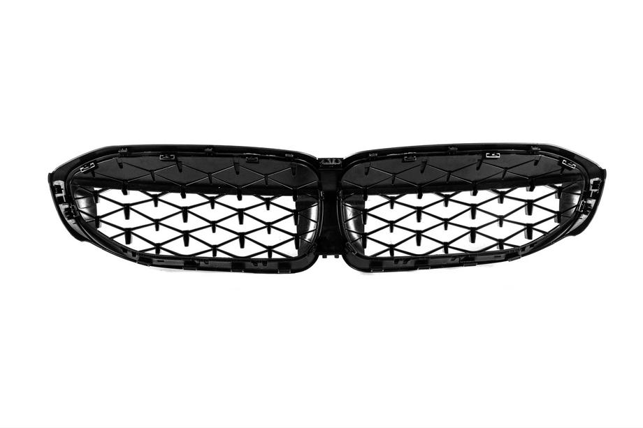 BMW 3 Series G20/G21 2018- Calandres Double Haricot Diamond Black (2018-2022, contour noir) Avec emplacement pour caméra Photo 10