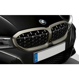 Calandres Double Haricot Diamond Silver (2018-2022, contour chrome mat) BMW 3 Series G20/G21 2018- photo 1