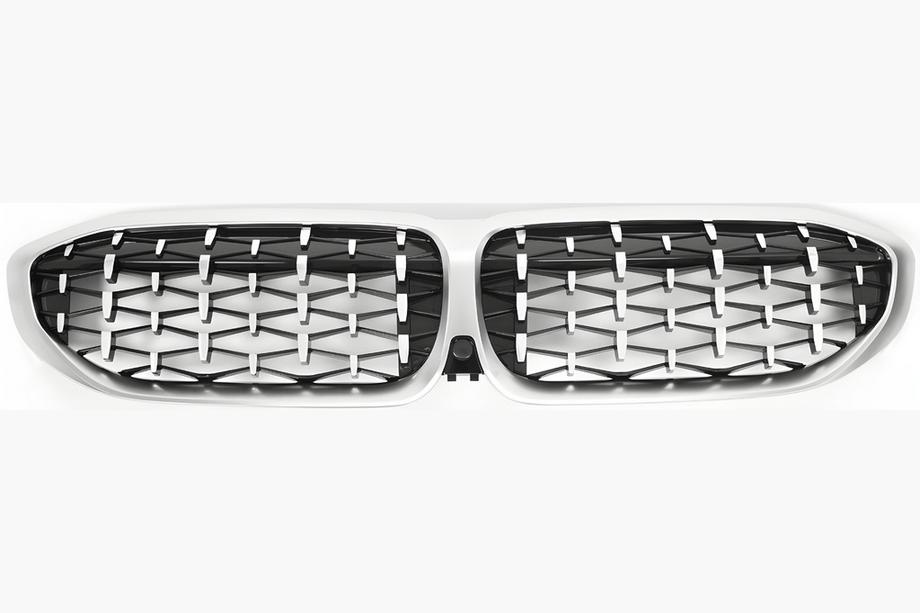 BMW 3 Series G20/G21 2018- Calandres Double Haricot Diamond Silver (2018-2022, contour chrome mat) Photo 2