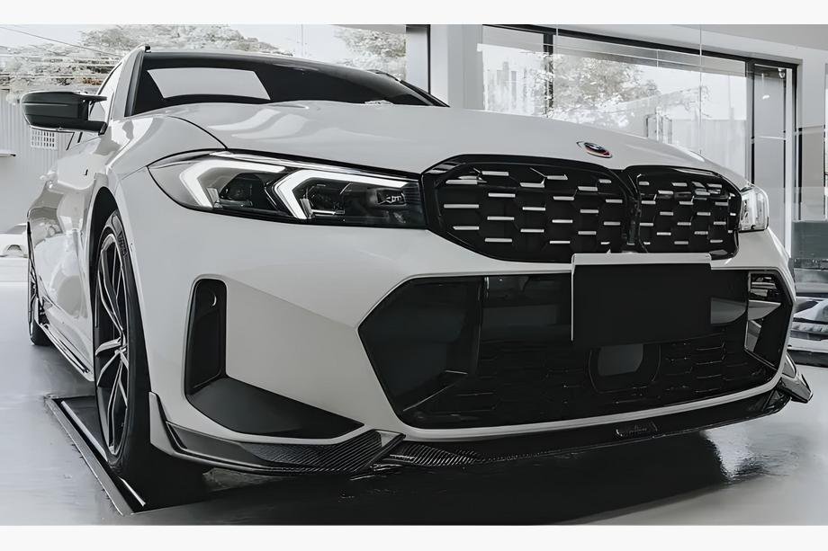 BMW 3 Series G20/G21 2018- Calandres Double Haricot Diamond Silver (2022+, contour noir) Image