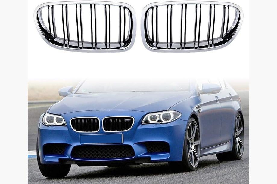 BMW 5 Series F10/F11 2010–2016 Calandre M-Look (Noir Brillant avec Encadrement Chrome) Photo 2