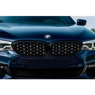 Grilles Diamond Silver V1 (2017-2020, encadrement noir) BMW Série 5 G30/G31 2017–2023 photo 1