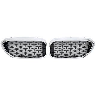 Grilles de calandre Diamond Black V1 (2017-2020, contour chromé) BMW Série 5 G30/G31 2017–2023 photo 2
