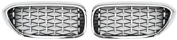 BMW Série 5 G30/G31 2017–2023 Prises d'air Diamond Silver V1 (2017-2020, encadrement chromé) photo 2