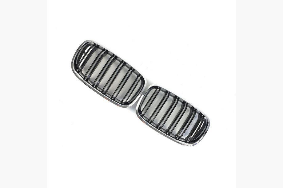 BMW X6 E71 2008–2014 Calandre M-Look (Noir Brillant avec Encadrement Chrome) Photo 5
