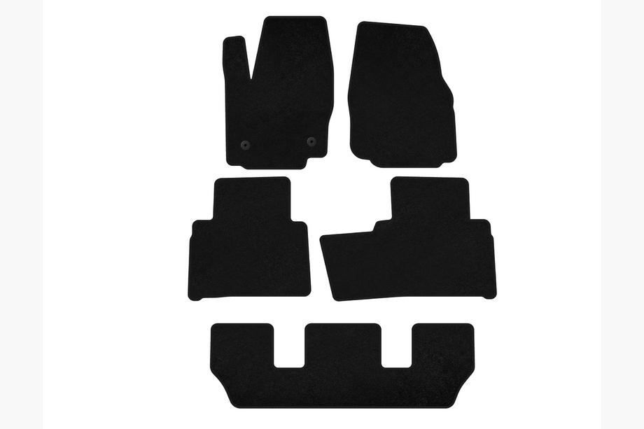 Ford Galaxy 2007-2015 Tapis de sol textile Premium (3 rangées, Noir) Image