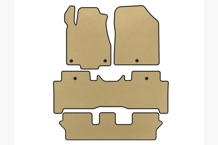 Acura MDX 2007-2013 Tapis de sol EVA (3 Rangées, Beige) Image