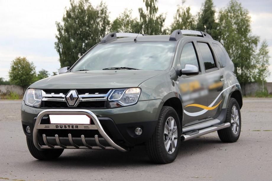 Dacia Duster 2008-2018 Pare-buffle avec inscription WT004 (inox) Image