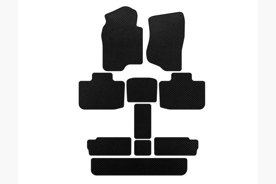 Cadillac Escalade 2007-2014 Tapis de sol EVA (3 Rangées, Noir) Image