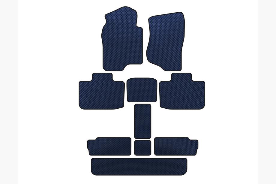 Cadillac Escalade 2007-2014 Tapis de sol EVA (3 Rangées, Bleu) Image