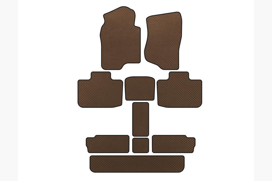 Cadillac Escalade 2007-2014 Tapis de sol EVA (3 Rangées, Marron) Image
