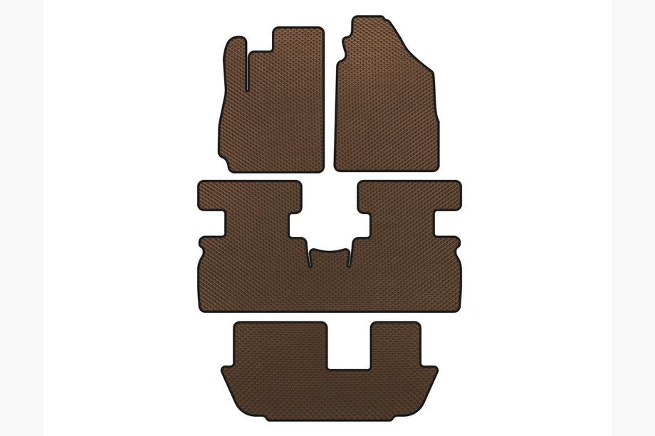 Jetour X70 2018- Tapis de sol EVA (3 Rangées, Marron) Image