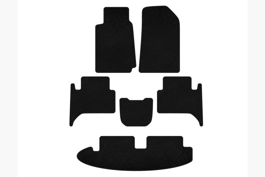 Chevrolet Trailblazer 2012-2019 Tapis de sol textile Classic (3 rangées, Noir) Image