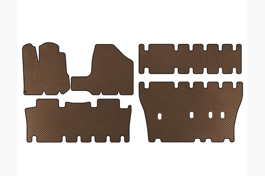 Toyota Sienna 2003-2009 Tapis de sol EVA (3 Rangées, Marron) Image