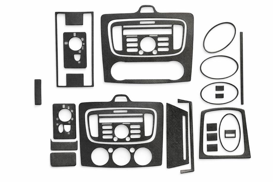 Ford Focus II 2008-2011 Caches de Tableau de Bord Clima/AC (Maxi-Set, Carbone) Image