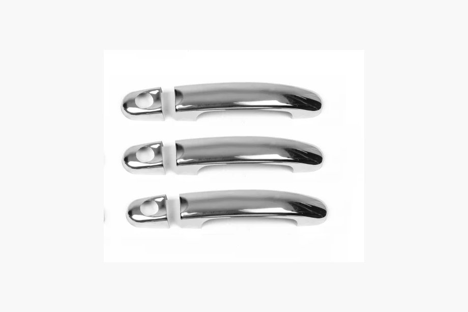 Volkswagen T5 Transporter 2003-2010 Couvre-poignées de porte chromés avec trou de clé (3 pcs, inox) Image