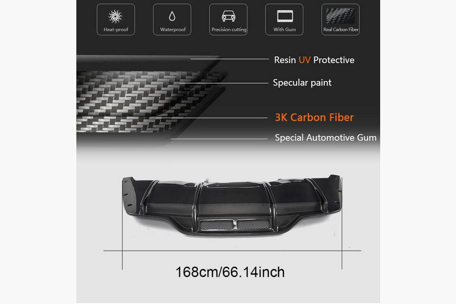 Mercedes C-class W205 2014-2021 Diffuseur de Pare-Chocs Arrière V2 (pour Coupé/Cabriolet C63 AMG 2015-2019, Carbone) Photo 5