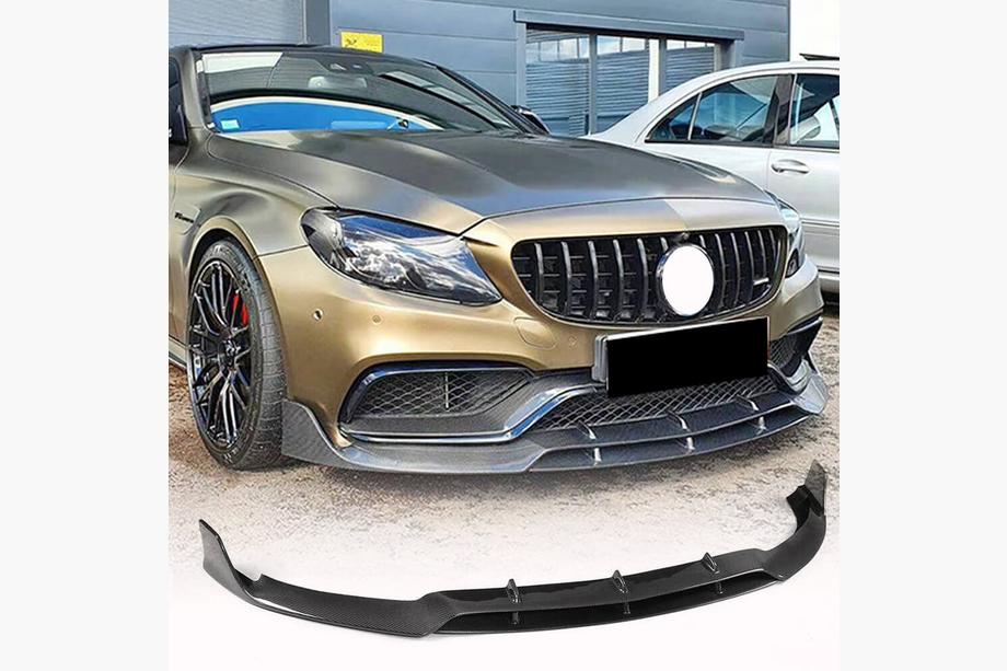 Mercedes C-class W205 2014-2021 Lame avant V2 pour pare-chocs (Coupé/Cabriolet C63 AMG 2015-2019, Carbone) Image