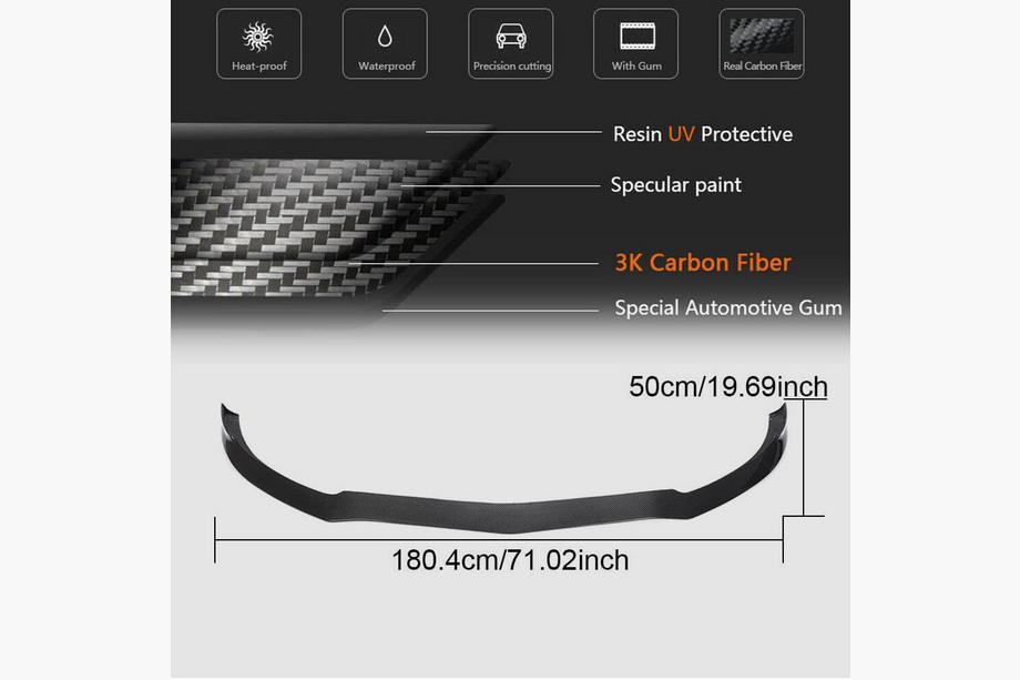 Mercedes C-class W205 2014-2021 Lame avant V3 pour pare-chocs (Coupé/Cabriolet C63 AMG 2015-2019, Carbone) Photo 4