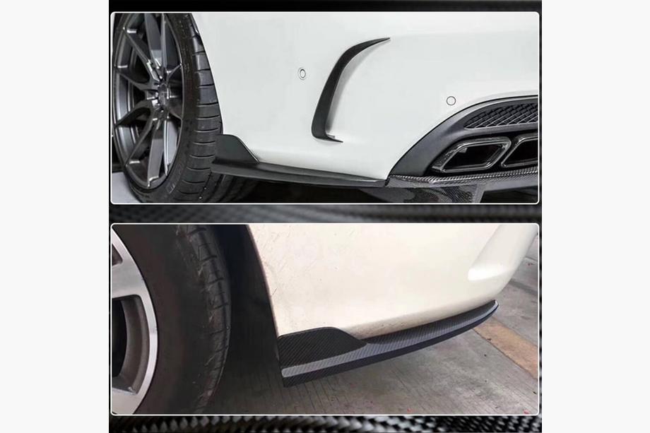 Mercedes C-class W205 2014-2021 Extensions de pare-chocs arrière V2 (pour Coupé/Cabriolet AMG-Line / C43 AMG 2015-2019, Carbone) Photo 3