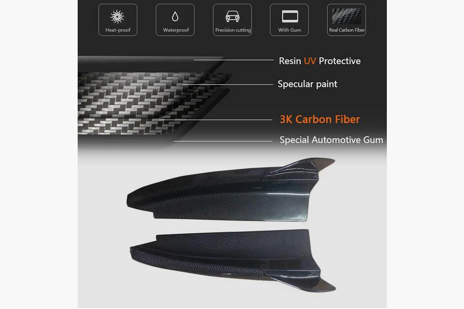 Mercedes C-class W205 2014-2021 Extensions de pare-chocs arrière V2 (pour Coupé/Cabriolet AMG-Line / C43 AMG 2015-2019, Carbone) Photo 5