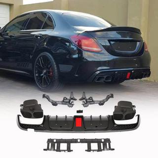 Diffuseur arrière avec embouts d'échappement (pour SD C43 AMG 2015-2019, Carbone) photo 1