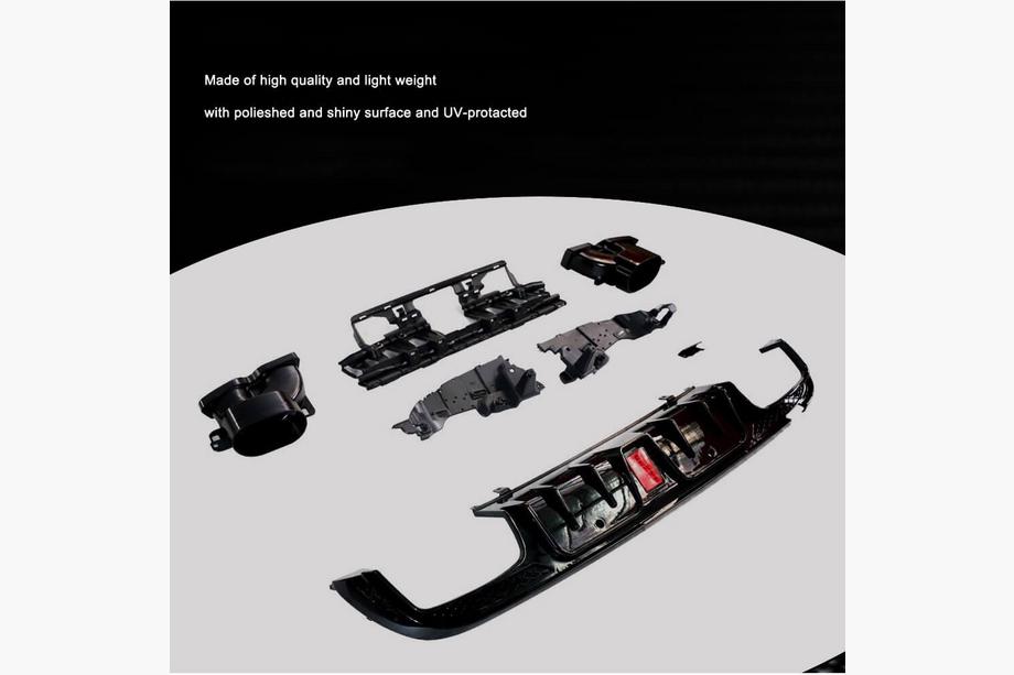 Mercedes C-class W205 2014-2021 Diffuseur arrière avec sorties d'échappement (pour SD C43 AMG 2015-2021, Carbone) Photo 3
