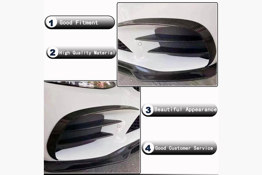 Mercedes C-class W205 2014-2021 Lame de pare-chocs avant (pour SD AMG-Line 2015-2019, Carbone) Photo 3