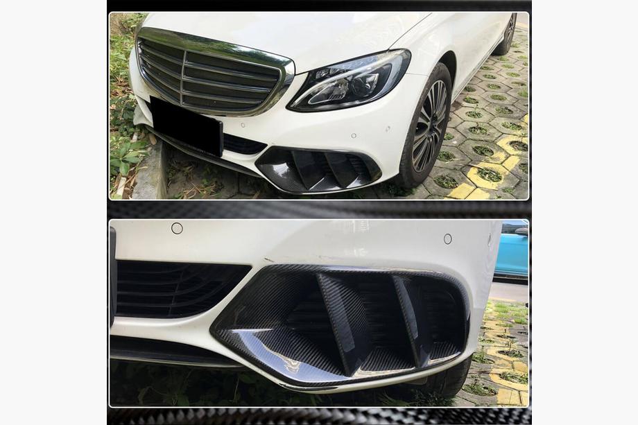 Mercedes C-class W205 2014-2021 Couvercles de Phares Antibrouillard en Carbone (pour SD Base 2015-2019) Photo 3